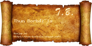 Thun Borbála névjegykártya